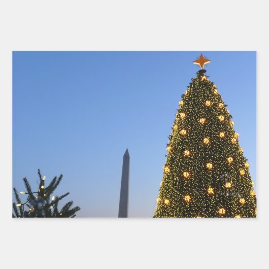 Grote en kleine kerstbomen II-feestdag in DC Inpakpapier Vel (Voorkant)