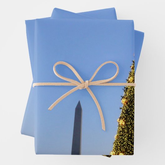 Grote en kleine kerstbomen II-feestdag in DC Inpakpapier Vel (In situ)