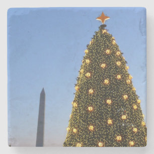 Grote en kleine kerstbomen II-feestdag in DC Stenen Onderzetter
