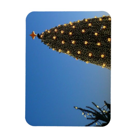 Grote en kleine kerstbomen in vakantie zonsonderga magneet (Verticaal)