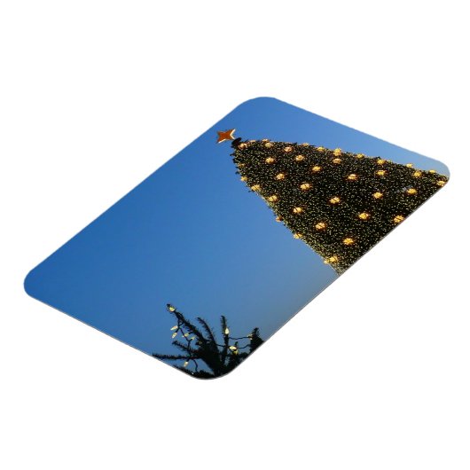 Grote en kleine kerstbomen in vakantie zonsonderga magneet (Linkerzijde)