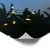 Grote en kleine kerstbomen in vakantie zonsonderga poster (Hoek)