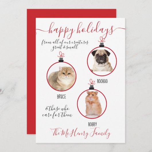 Grote en kleine kerstkaart met fototapijt save the date (Voorkant / Achterkant)