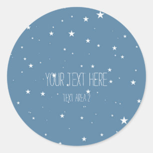 Grote en kleine sterren blauwe hemel Favor Sticker