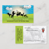 Grote en kleine veterinaire kliniek visitekaartje (Voorkant / Achterkant)