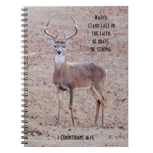 Grote en mooie Wilde Buck Deer Prayer Journal Notitieboek (Voorkant)