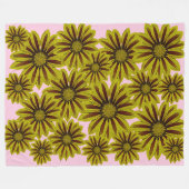 grote en vette gele bloemen met rode strepen fleece deken (Voorkant (Horizontaal))