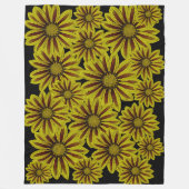 grote en vette gele bloemen met rode strepen fleece deken (Voorkant)