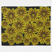 grote en vette gele bloemen met rode strepen fleece deken (Voorkant (Horizontaal))