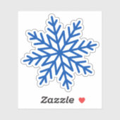 Grote enkele blauwe sneeuwvlok sticker (Vel)