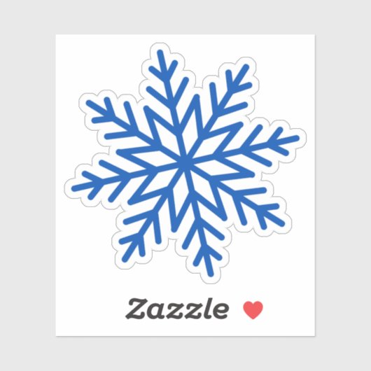 Grote enkele blauwe sneeuwvlok sticker (Vel)