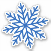 Grote enkele blauwe sneeuwvlok sticker (Voorkant)