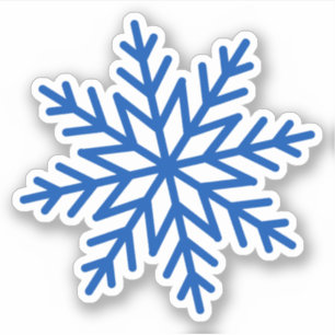 Grote enkele blauwe sneeuwvlok sticker