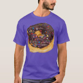 Grote enorme chocolade Frosted sprinkle donut T-shirt (Voorkant)