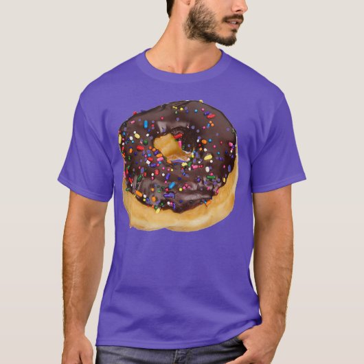 Grote enorme chocolade Frosted sprinkle donut T-shirt (Voorkant)