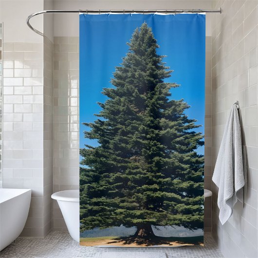 Grote Enorme Pine Tree Natuur Lover Woodland Escap Douchegordijn