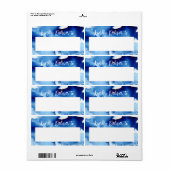 GROTE ENVELOPE ADRES stijlvolle blauwe waterverf Etiket (Full Sheet)