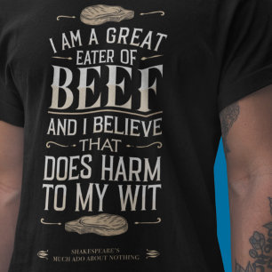 Grote eter van rundvlees: Grappige moderne BBQ T-shirt