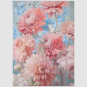 Grote etherische roze & blauwe bloemen Decoupage Tissuepapier (Voorkant)