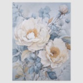 Grote etherische witte bloemenboeket decoupage tissuepapier (Voorkant)