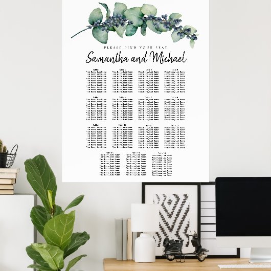 Grote Eucalyptus Berry 15-tabel Zitkuur Poster (Thuiskantoor)