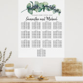 Grote Eucalyptus Botanische 13-tabelzentabel Poster (Keuken)