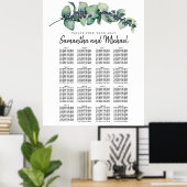 Grote Eucalyptus Botanische 16-tabelzentekaart Poster (Thuiskantoor)