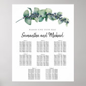 Grote Eucalyptus Botanische 8-tabel stoelenkaart Poster (Voorkant)