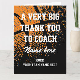 Grote, extra grote bedankkaart voor basketbalcoach