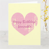 Grote extra grote verjaardagskaart met hart voor v kaart (Gele Bloem)