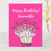 Grote extra grote verjaardagskaart voor vrouwen me kaart (Gele Bloem)