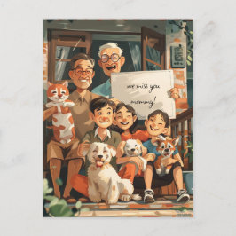 Grote familie briefkaart