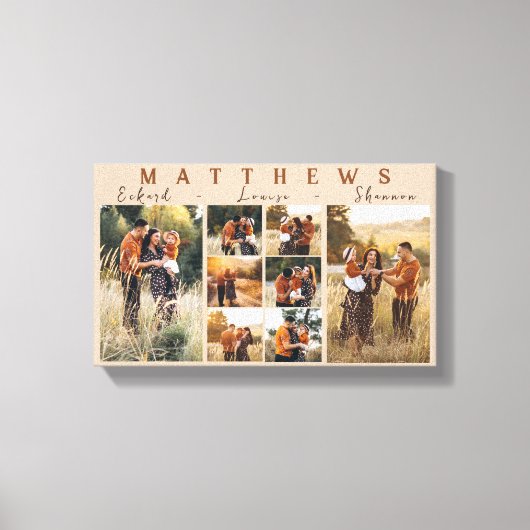 Grote familie collage foto canvas afdruk (Voorkant)