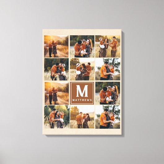 Grote familie collage foto canvas afdruk (Voorkant)