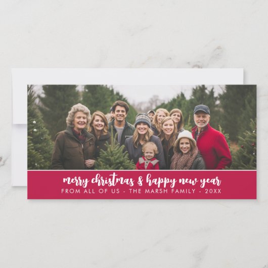 Grote Familie Foto Panoramisch - Minimaal - diep r Feestdagenkaart (Voorkant)