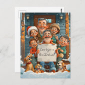 Grote Familie Kerstmis Briefkaart (Voorkant / Achterkant)