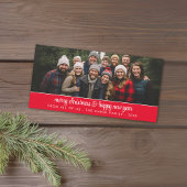 Grote familiefoto panoramisch - minimaal - rood feestdagenkaart