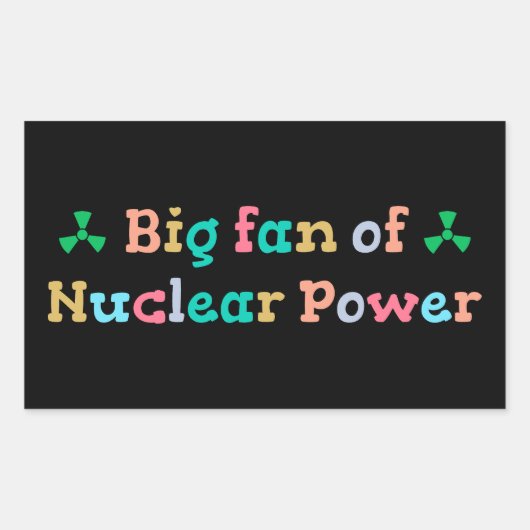 Grote fan van kernenergie rechthoekige sticker (Voorkant)
