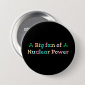 Grote fan van kernenergie ronde button 7,6 cm (Voorkant /achterkant)
