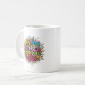 Grote Fan van Mensenrechten Bloemendesign Koffiemok (Voorkant links)