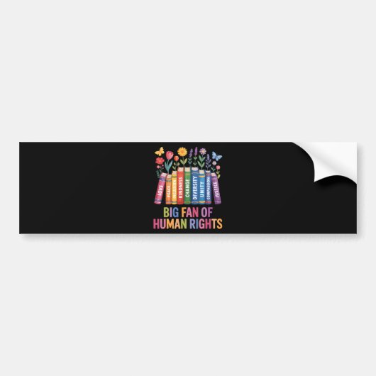 Grote fan van mensenrechten bumpersticker (Voorkant)