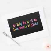 Grote fan van mensenrechten rechthoekige sticker (Envelop)