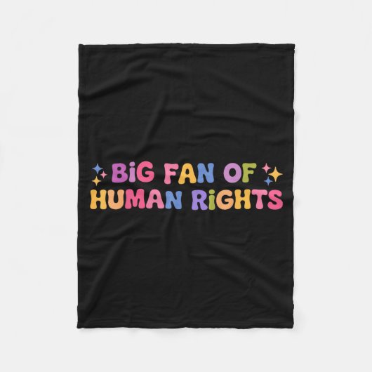 Grote fan van mensenrechten retro grappig protest  fleece deken (Voorkant)