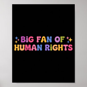 Grote fan van mensenrechten retro grappig protest poster