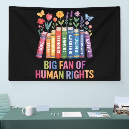 Grote fan van mensenrechten  spandoek (Beurs)