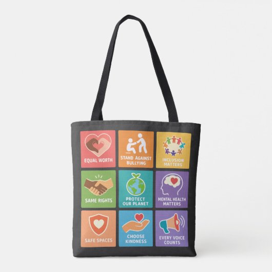 Grote fan van mensenrechten tote bag (Achterkant)