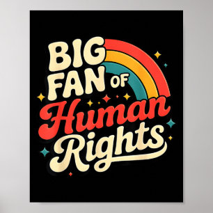Grote fan van mensenrechten Vintage regenboog soci Poster