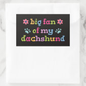 Grote fan van mijn Dachshund Rechthoekige Sticker (Tas)