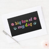 Grote fan van mijn hond rechthoekige sticker (Envelop)