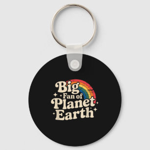 Grote fan van planeet aarde retro 70s regenboog aa sleutelhanger